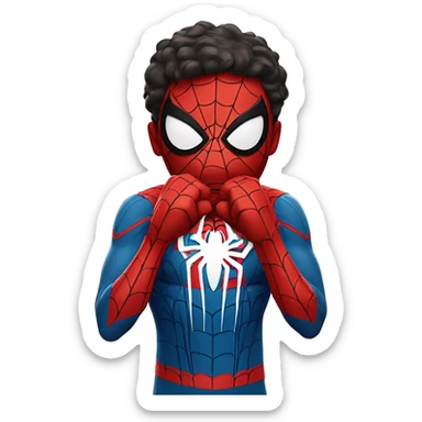 Spider-Man making a heart with his hands  sticker