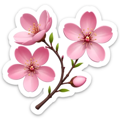 Two cherry blossoms side by side, bouncing up and down together sticker