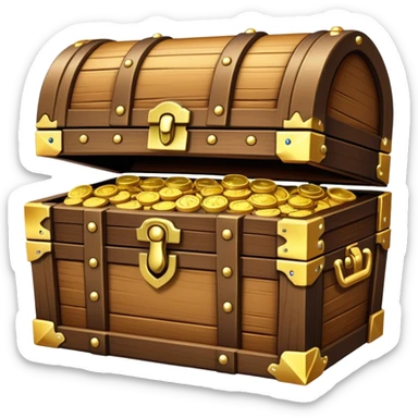treasure chest filled with gold coins and jewels sticker