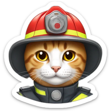 cats wear firefighter uniforms sticker
