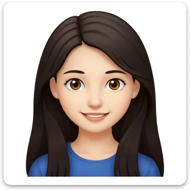 Yo, de cabello largo y oscuro, piel blanca, ojos café, tierna  sticker