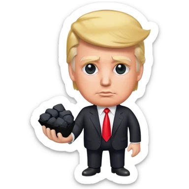 Trump holds coal in his hands sticker