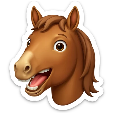 Horse smiling showing teeth sticker
