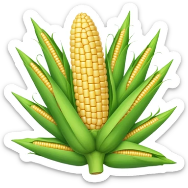 green closed corn cob  sticker