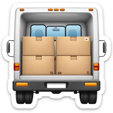 emoji of delivery truck with empty cargo area sticker