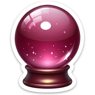 crystal ball sparkles Burgundy sticker