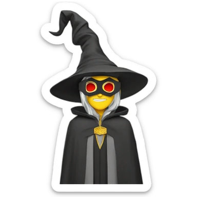 satoshi nakamoto dress like a wizard with a v a for vendeta mask sticker