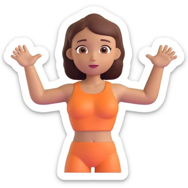 Slightly increase the volume of the upper body of the girl, spread them far apart from each other, make the skin color the same for both characters, keep the cartoonish 3D style. sticker