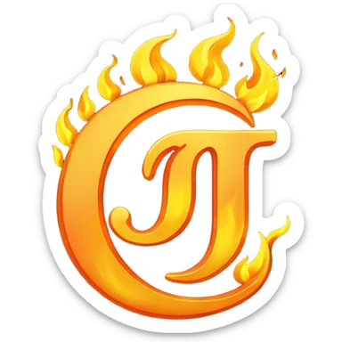 Fuego con la letra J sticker