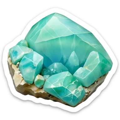 peruvian opal gemstone raw crystal mineral detailed sticker