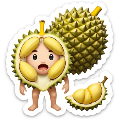 durian shit coming out from ass sticker