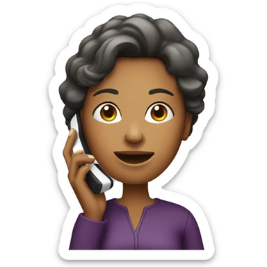 Woman talking on her cellphone sticker
