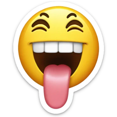 emoji sticking out tongue with drool and winking sticker