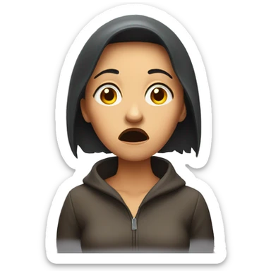 a frightened woman sticker