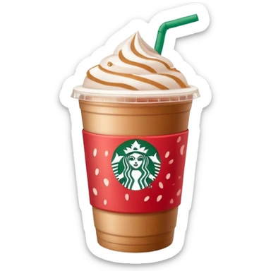 Iced coffee with strawberry cold foam. The coffee is in a plastic cup with a flat lid with a Starbucks logo on the cup  sticker