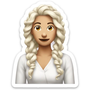 twisted hair white  sticker