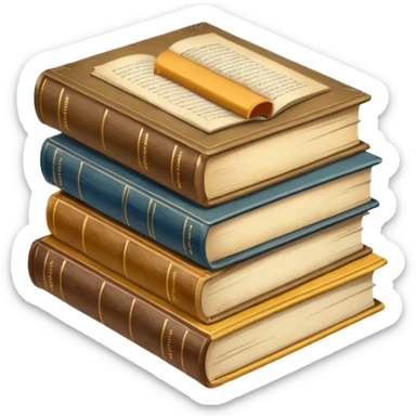 could they be a satck of known books but one of them is opened like at the bottom sticker