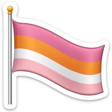 flag with the following colours in order in single horizontal stripes: dark orange, light orange, white, light pink, dark pink sticker