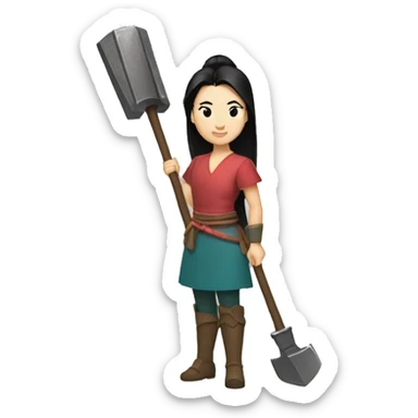 Mulan with pickhammer sticker