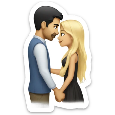Dark hair Guy kissing blonde girl sticker