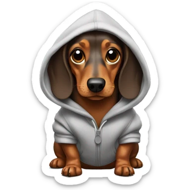 dachshund with a hoodie on  sticker