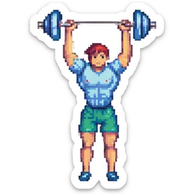person lifting weights sticker