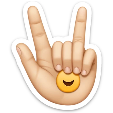 “Emoji-style hand making the letter ‘C’, with the index finger slightly curved. Clean, simple design, smooth shapes, neutral skin tone. White or transparent background, high resolution.” sticker