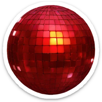 Red disco ball sticker