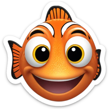 smiling nemo fish sticker