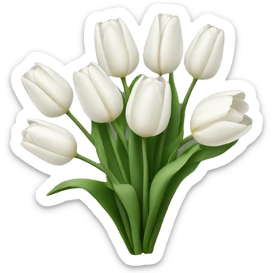 white tulip bouquet  sticker