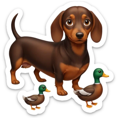 dachshundand ducks sticker