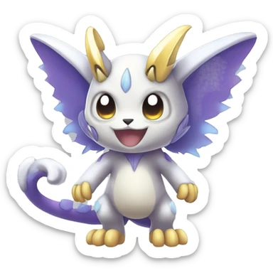 cute cool edgy ethereal magical alien Digimon-Fakemon-animal full body sticker