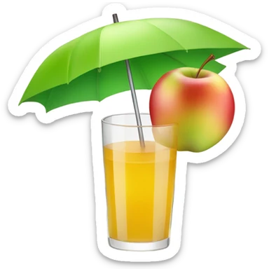 apple juice with umbrella sticker