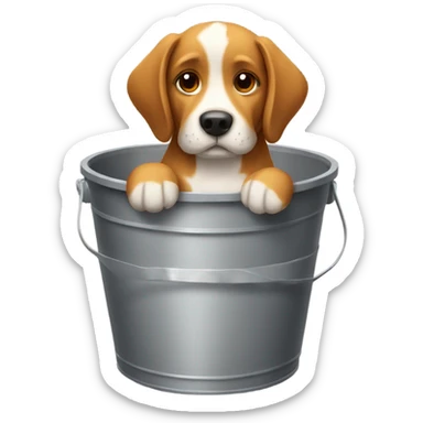 Dog in bucket sticker