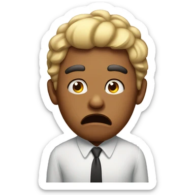 frustrated with tongue poking out sticker