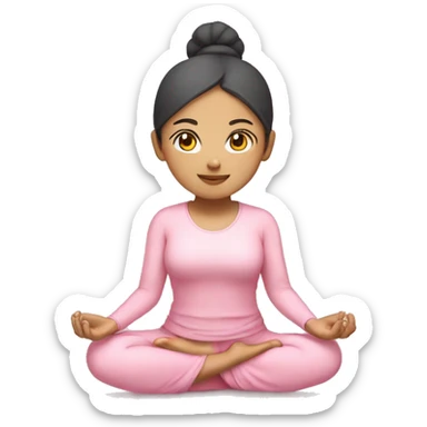 asian yoga girl light pink clothes  sticker