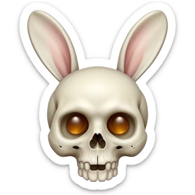 tête de mort avec oreilles de lapin  sticker