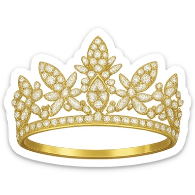 butterfly crown with a lemon yellow base, no butterflies, just sparkling gems sticker