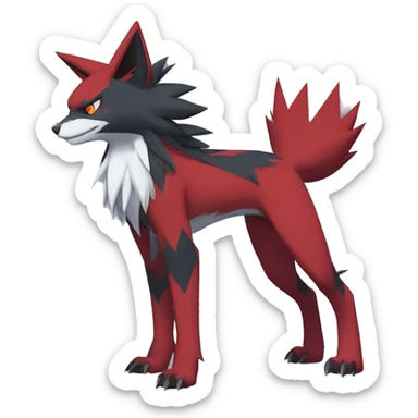 Edgy Cool Anthro Zoroark-Zangoose-Litten Punk Fakemon Full Body sticker