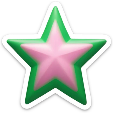 beautiful pink and green star with details sticker