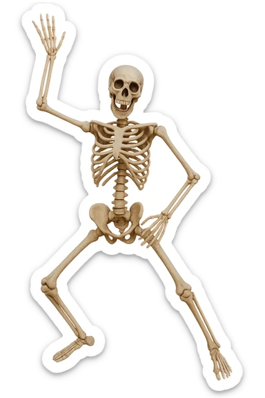 Halloween skeleton, make funny position, remove background   sticker