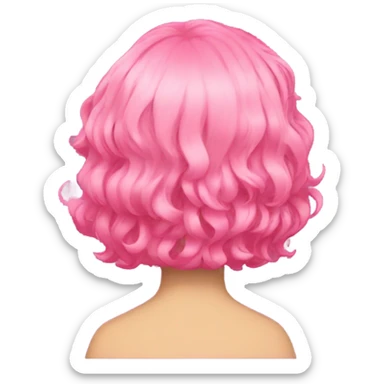 Pink mid-wavy short side-hair rear view sticker