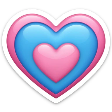 Emoji de coração azul e rosa sticker