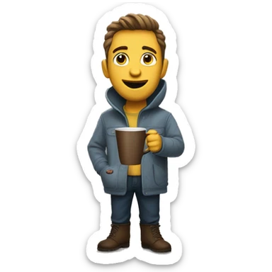 five hargreeves with a cup of coffee sticker