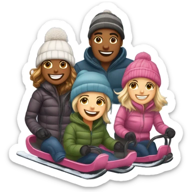 ￼ a group of friends, four girls and three boys, going Bob sledding in Park city after one of the couples just got engaged. The group of friends is going snow tubing in Park city, and alongside them, the parents of the soon to be bride are going sledding sticker
