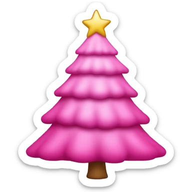 Pink Christmas tree sticker