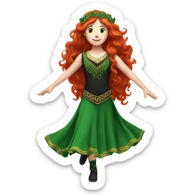 Irish dancer with red hair sticker