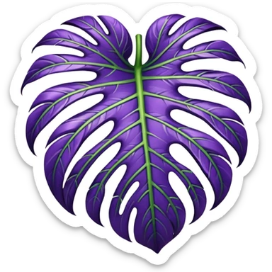 purple monstera leaf sticker