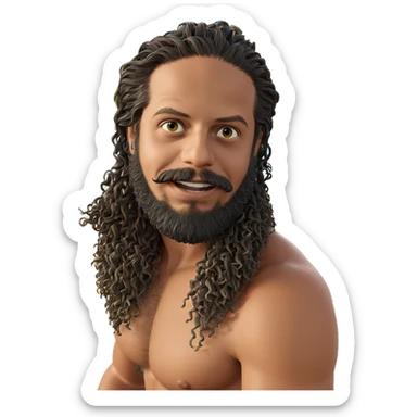 bearded man at the beach sticker