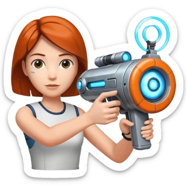Chell portal gun wheatley sticker